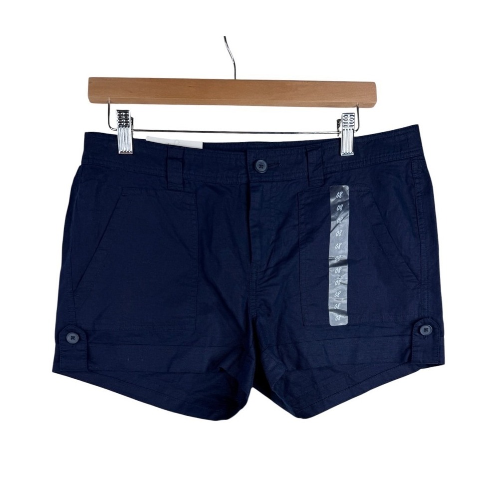 NWT Gap Womens 3" Shorts Linen Blend Size 8 Blue